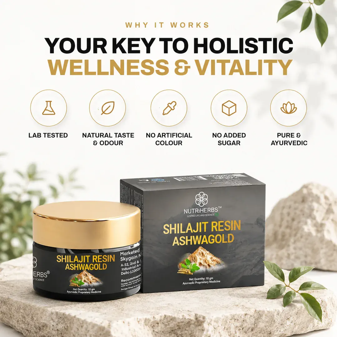 Why it works — lab tested, natural taste, no artificial colour, no added sugar, pure and Ayurvedic